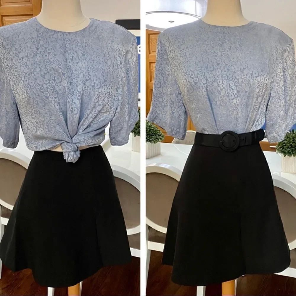 Vintage 100% Silk Shimmery Leopard Print Blouse